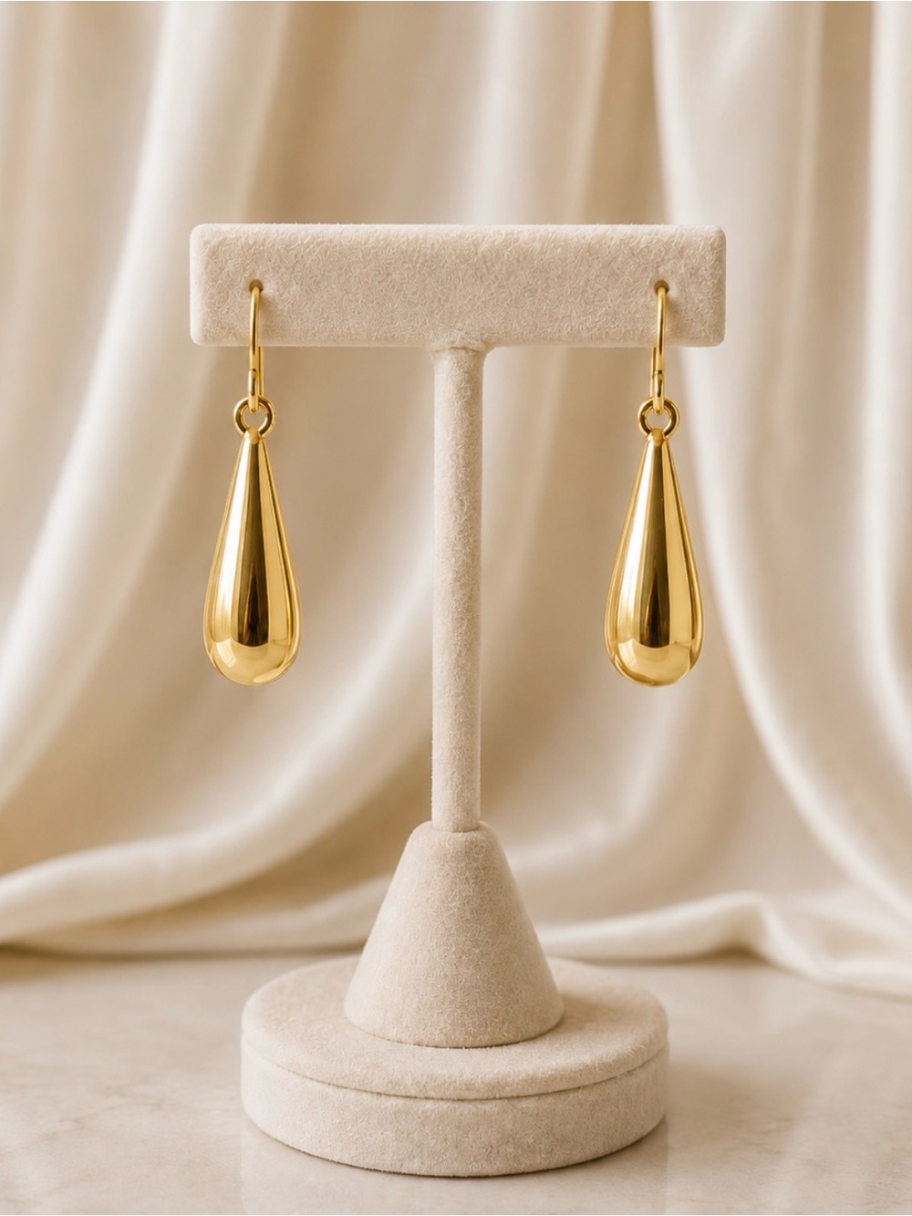 Earrings Solid 14K Gold Teardrop Drop Dangle Post